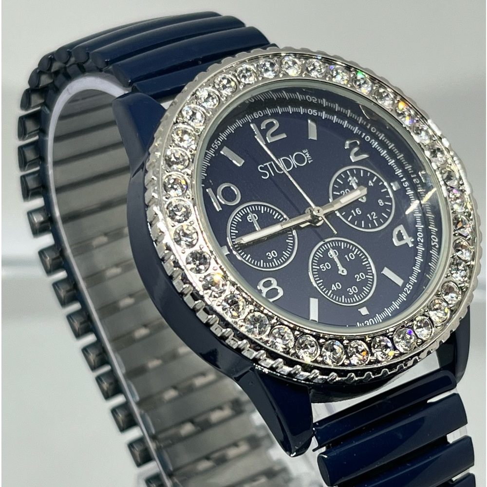 STUDIO! A beautiful rich, blue color, Chrono style with beautiful gemstones!